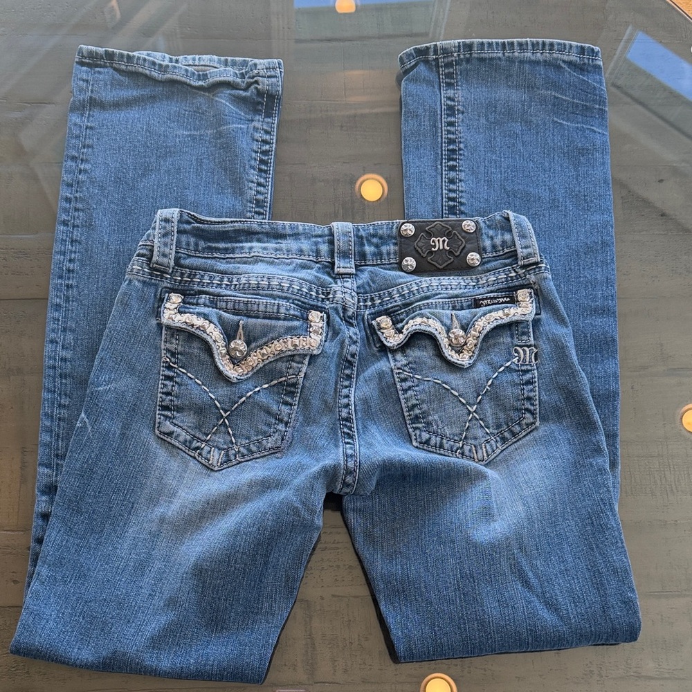 Miss Me Embellished Blue Denim Jeans. Size 30. Inseam: 33 inches. - Picture 4 of 6